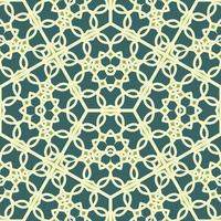 Flat illustration vector-style image of geometric floral and leaves in seamless pattern photo