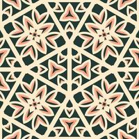 Flat illustration vector-style image of geometric floral and leaves in seamless pattern photo