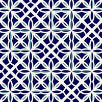 Flat illustration vector-style image of geometric floral and leaves in seamless pattern photo