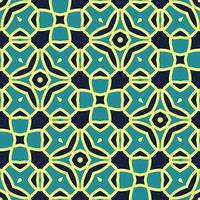 Flat illustration vector-style image of geometric floral and leaves in seamless pattern photo