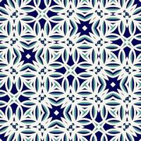 Flat illustration vector-style image of geometric floral and leaves in seamless pattern photo