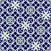 Flat illustration vector-style image of geometric floral and leaves in seamless pattern photo
