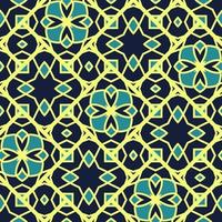 Flat illustration vector-style image of geometric floral and leaves in seamless pattern photo