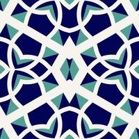 Flat illustration vector-style image of geometric floral and leaves in seamless pattern photo