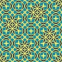 Flat illustration vector-style image of geometric floral and leaves in seamless pattern photo