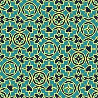 Flat illustration vector-style image of geometric floral and leaves in seamless pattern photo