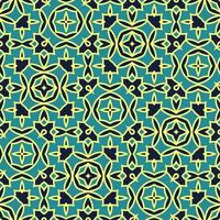 Flat illustration vector-style image of geometric floral and leaves in seamless pattern photo