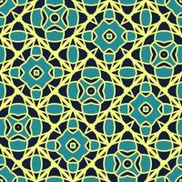 Flat illustration vector-style image of geometric floral and leaves in seamless pattern photo