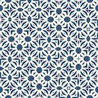 Flat illustration vector-style image of geometric floral and leaves in seamless pattern photo