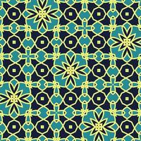 Flat illustration vector-style image of geometric floral and leaves in seamless pattern photo
