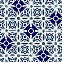 Flat illustration vector-style image of geometric floral and leaves in seamless pattern photo
