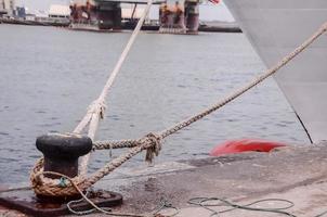 Rope on the dock photo