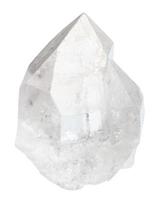 clear rock crystal isolated on white photo