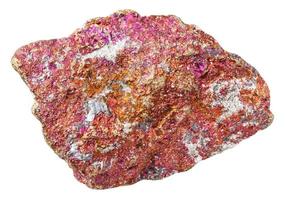 piece of red Chalcopyrite stone isolated photo