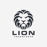 silueta de león Rey cara logo vector