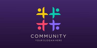 Community, network and social icon design template vector