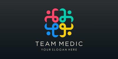 Cross Medical with People combination Logo Design Vector. vector