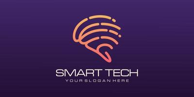 Brain tech logo design. Artificial intelligence and technology logo Vector design