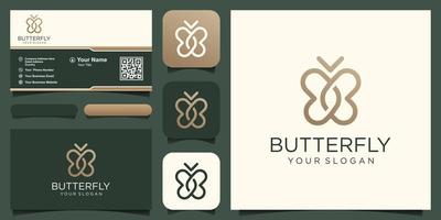 Abstract butterfly simple vector logotype. Line minimal universal luxury icon logo.