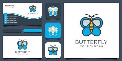 Butterfly Logo geometric design abstract vector template Linear style icon