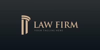 justice law logo design template. attorney logo with pillar and star shape illustration vector