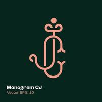 monograma logo cj vector