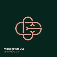 monograma logo cg vector
