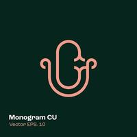 Monogram Logo CU vector