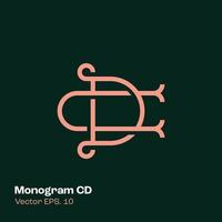 monograma logo discos compactos vector