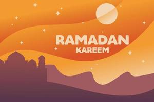 Vintage Orange Ramadan Kareem vector