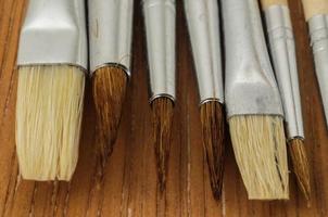 Assorted paint brushes photo