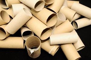 Stack of toilet paper rolls photo