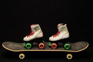 Skates and skateboard photo