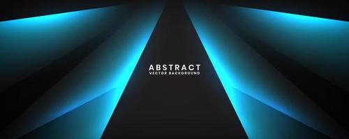 3D black techno abstract background overlap layer on dark space with blue light effect decoration. Modern graphic design element cutout style concept for banner, flyer, card, or brochure cover vector