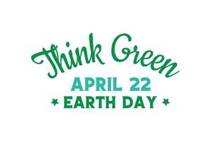 April 22 Earth Day. Earth Day typography logo design template. vector