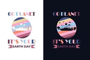 April 22 Earth Day. Earth Day typography logo design template. vector