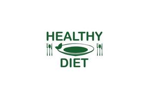 Healthy food logo template. Restaurant logo. Fast food logo. Organic food vector design. Fork, spoon, and leaves logotype