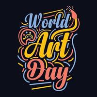 World Art Day typography design vector