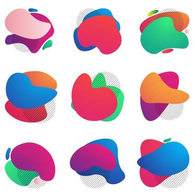 Basic shape gradient colorful ornament for ads