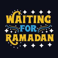 Waiting For Ramadan typography motivational quote design vector