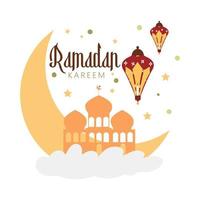 Ramadán kareem ilustración para Ramadán saludo tarjeta y póster vector