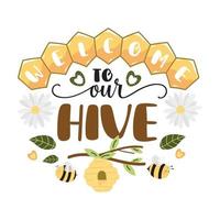 Bee Quotes Illustration. Motivational Inspirational Quotes Design With Bees Illustration. vector