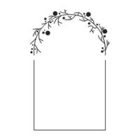 Hand drawn floral wreath. Botanical frames of wild flowers, herbs, branches for wedding decoration, design projects. Vector illustration.