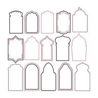 Islamic oriental-style windows and arches. Modern boho colors, minimalistic design vector