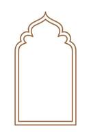 Islamic oriental style Islamic windows and arches with modern boho design, moon, mosque dome and lanterns vector