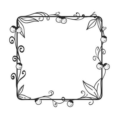 Hand drawn floral wreath. Botanical frames of wild flowers, herbs, branches for wedding decoration, design projects. Vector illustration.