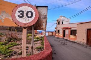 Old rusty speed limit sign photo