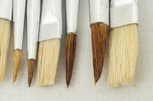 Painting brushes close up photo