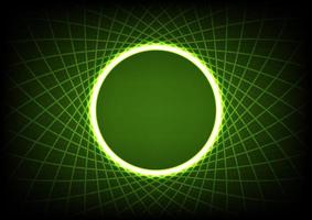 Abstract digital technology green hold circle light line background vector