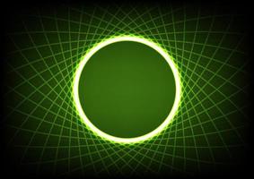 Abstract digital technology green hold circle light line background vector